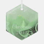 Green Calla Lily met kerstversiering Glas Ornament (Voorkant)