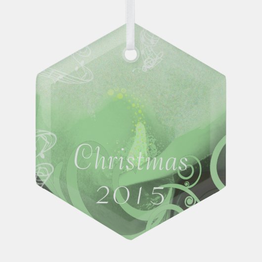 Green Calla Lily met kerstversiering Glas Ornament (Voorkant)