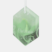 Green Calla Lily met kerstversiering Glas Ornament (Voorkant links)