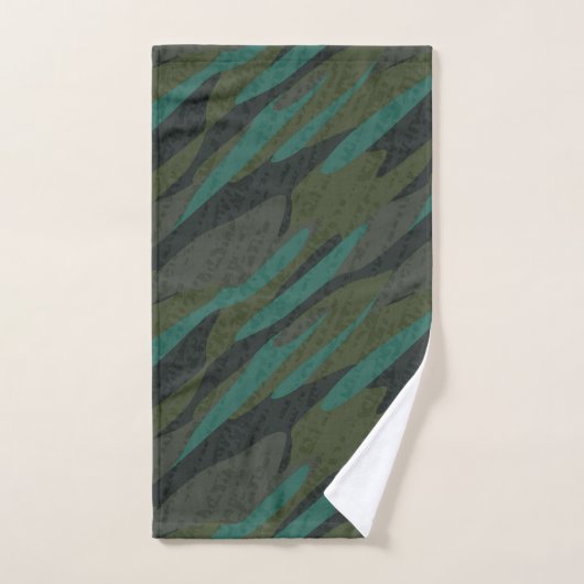 Green Camo Abstract Bad Handdoek (Handdoek)