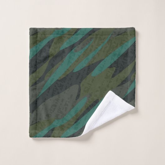 Green Camo Abstract Bad Handdoek (Wasdoekje)