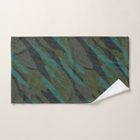 Green Camo Abstract Bad Handdoek (Handdoek)