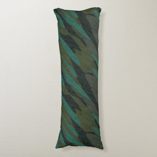 Green Camo Abstract Lichaamskussen (Voorkant Verticaal)