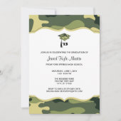 Green Camo Afstuderen Ceremony of Party Invite Kaart (Voorkant)