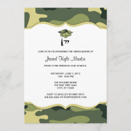 Green Camo Afstuderen Ceremony of Party Invites Kaart