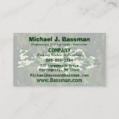 Green Camo Bass Gevist Visitekaartje (Achterkant)