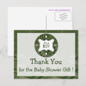 Green Camo Boy Baby shower Dank u Briefkaarten (Voorkant / Achterkant)