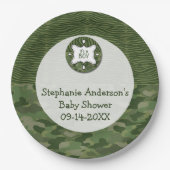 Green Camo Boy Baby shower Paper Party Borden Papieren Bordje (Voorkant)