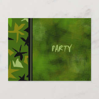 Green Camo Boys Birthday Party Invitation Uitnodiging Briefkaart