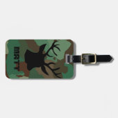 Green Camo & Buck Deer Gepersonaliseerd Bagagelabe Bagagelabel (Voorkant horizontaal)