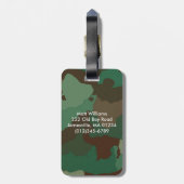 Green Camo & Buck Deer Gepersonaliseerd Bagagelabe Bagagelabel (Achterkant verticaal)