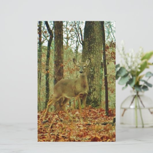 Green Camo, Camouflage Deer Briefpapier (Staand voorkant)