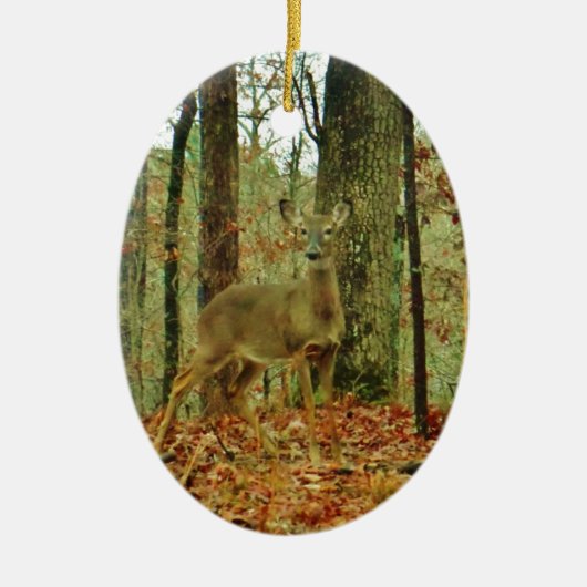 Green Camo, Camouflage Deer Keramisch Ornament (Voorkant)