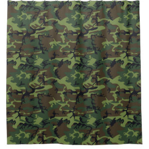 Green Camo Douchegordijn