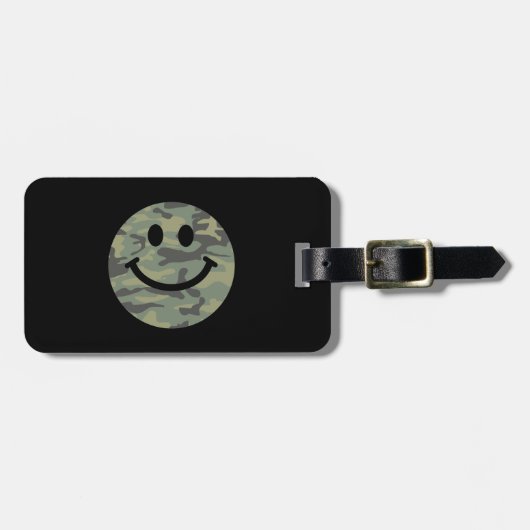 Green Camo Face Bagagelabel (Voorkant horizontaal)