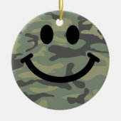 Green Camo Face Keramisch Ornament (Voorkant)