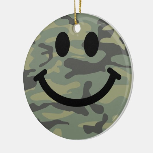 Green Camo Face Keramisch Ornament (Links)