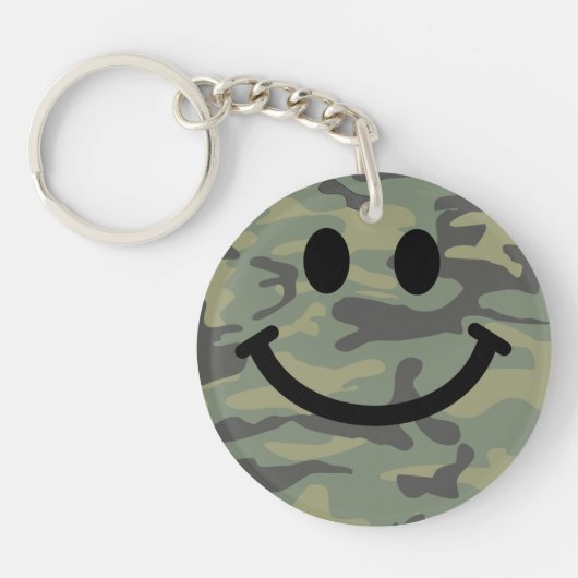 Green Camo Face Sleutelhanger (Voorkant)