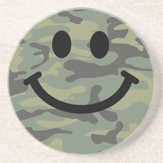 Green Camo Face Zandsteen Onderzetter (Voorkant)