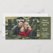 Green Camo Foto Greeting Holiday Kaart (Voorkant)