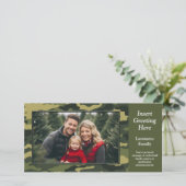 Green Camo Foto Greeting Holiday Kaart (Staand voorkant)