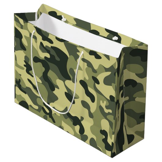 Green Camo Groot Cadeauzakje (Voorkant Gekanteld)