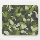 Green Camo Hearts | Camo Hearts Mousepad Muismat (Voorkant)
