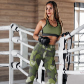 Green Camo Hearts Patterned | LEGGINGS