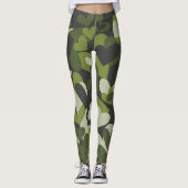 Green Camo Hearts Patterned | LEGGINGS (Voorkant)