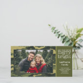 Green Camo Holiday Greeting Feestdagenkaart (Staand voorkant)