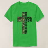Green Camo Iron Sharpens Iron Christelijk Cross Fa T-shirt (Design voorkant)