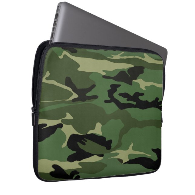 Green Camo Laptop Sleeve (Voorkant Rechts)