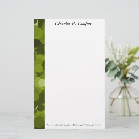 Green Camo Letterhead Briefpapier (Staand voorkant)