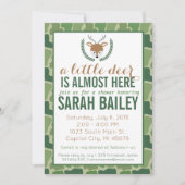 Green Camo Little Deer Baby shower nodigt uit Kaart (Voorkant)