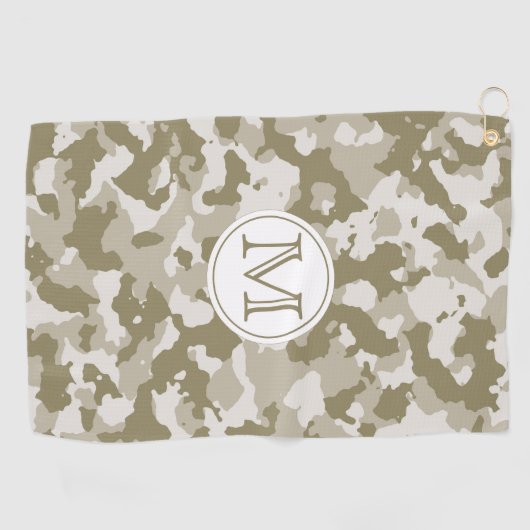 Green Camo | Monogrammen van het Camouflage Patter Golfhanddoek (Horizontaal)