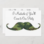 Green Camo Mustache - ik Mustache als je partij be Kaart (Voorkant / Achterkant)