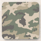 Green Camo Pattern Bier Onderzetter (Voorkant)