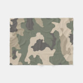 Green Camo Pattern Fleece Deken (Voorkant (Horizontaal))