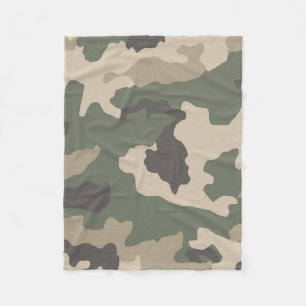 Green Camo Pattern Fleece Deken