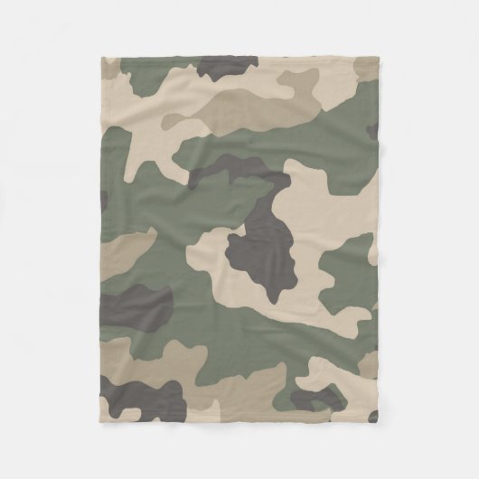 Green Camo Pattern Fleece Deken (Voorkant)
