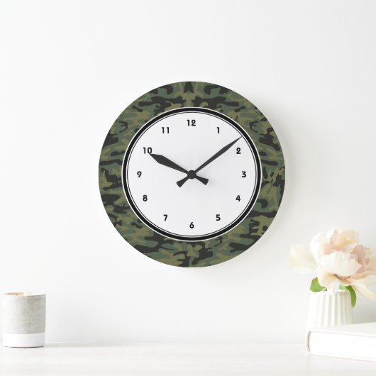 Green camo pattern grote klok (Huis)