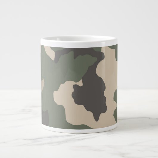 Green Camo Pattern Grote Koffiekop (Voorkant)
