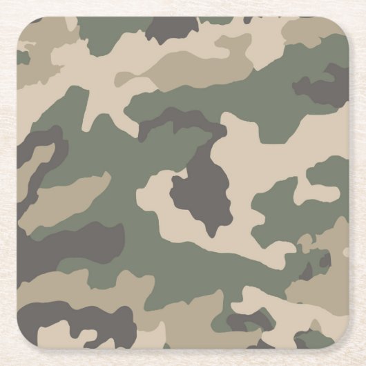 Green Camo Pattern Kartonnen Onderzetters (Voorkant)