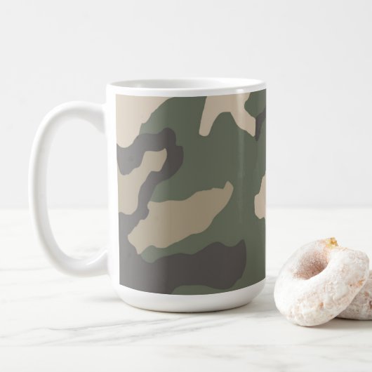 Green Camo Pattern Koffiemok (Met donut)