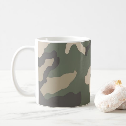 Green Camo Pattern Koffiemok (Met donut)