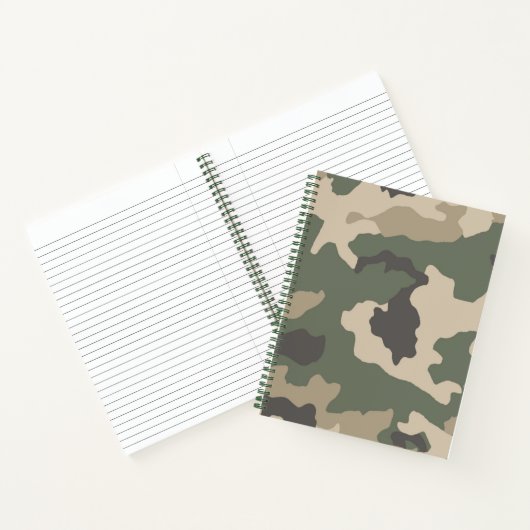 Green Camo Pattern Notitieboek (Binnen)
