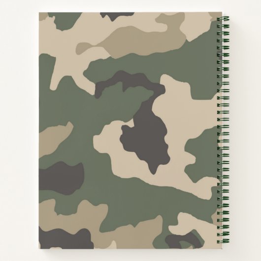 Green Camo Pattern Notitieboek (Achterkant)