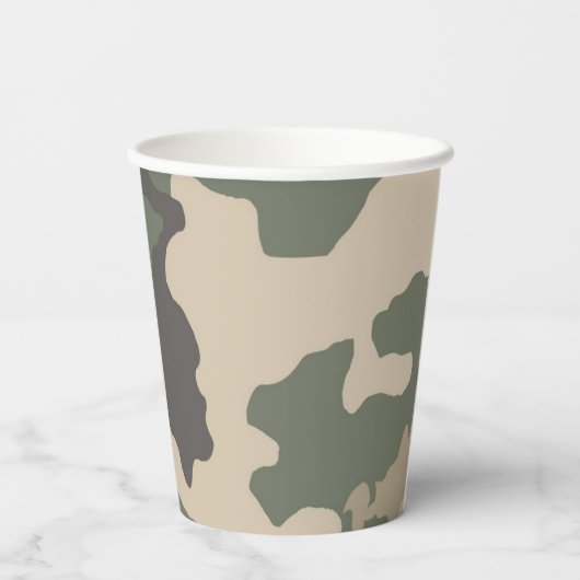 Green Camo Pattern Papieren Bekers (Achterkant)