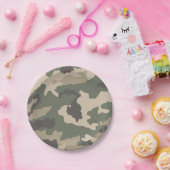 Green Camo Pattern Papieren Bordje (Feest)