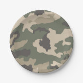 Green Camo Pattern Papieren Bordje (Voorkant)